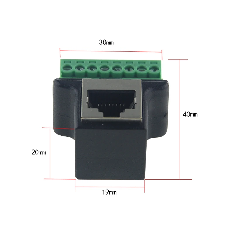 10 шт. RJ45 вертикальный гнездовой к винтовому терминальный адаптер 8-контактному