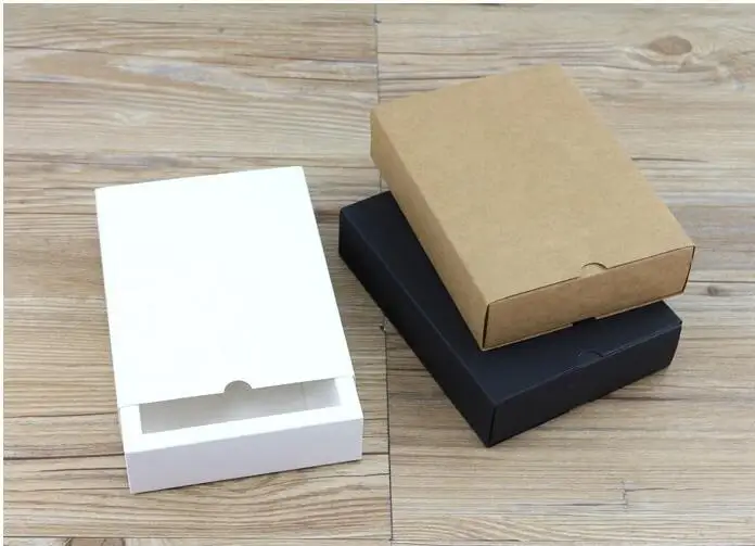 10 шт./лот размер 32*20*5 см белая большая крафт-бумажная Выдвижная коробка черная