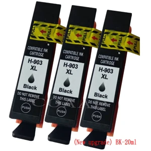 3pk-hp 903XL BK Новое обновление 903 903XL совместимый чернильный картридж для hp Officejet Pro 6950 6960 6961 6963 6964 все-в-одном принтер, hp 903XL 907XL - Цвет: 3pk-hp 903XL BK