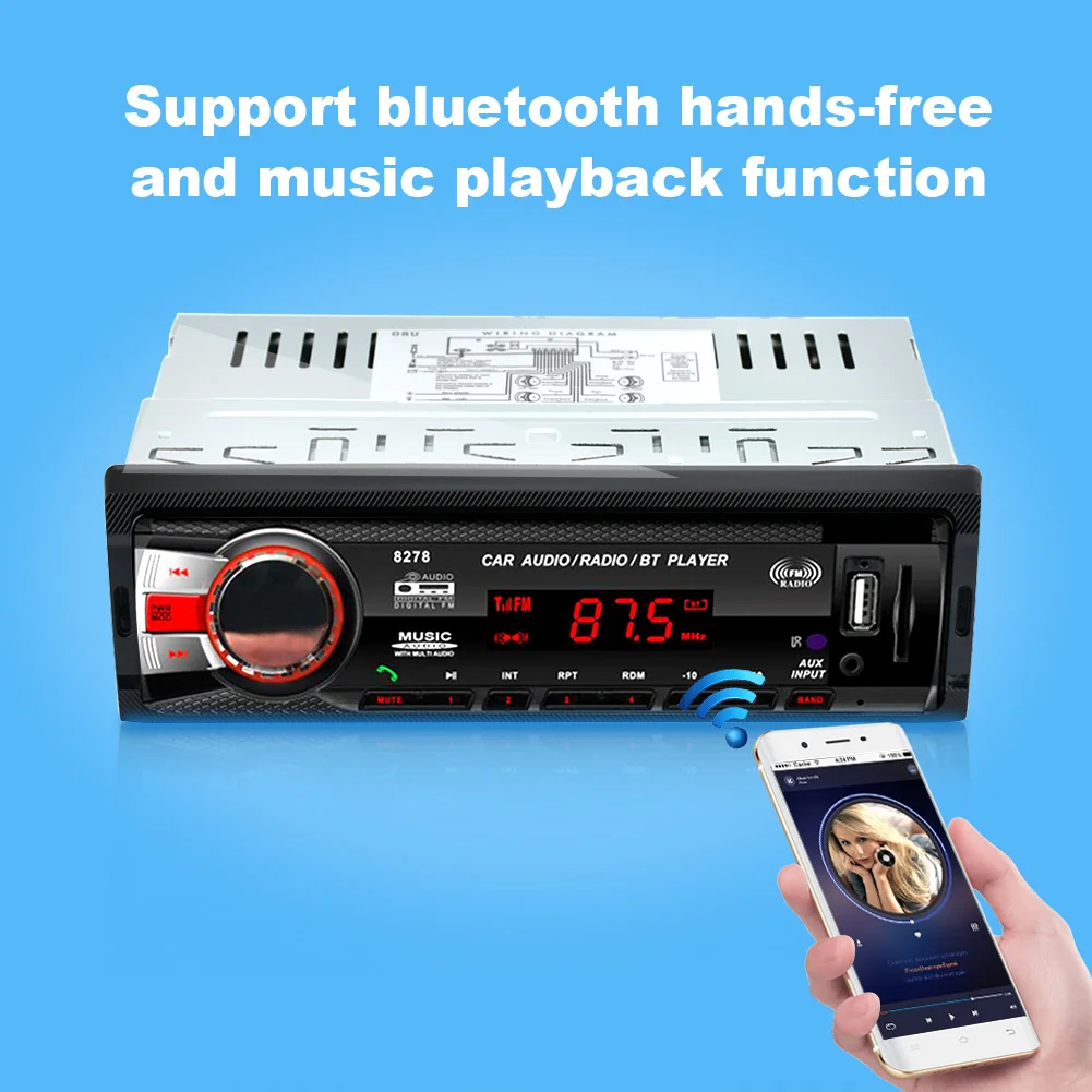 Плеер/USB/SD/AUX MP3 FM стерео Bluetooth Радио громкой связи Автомагнитола радио Кассетный