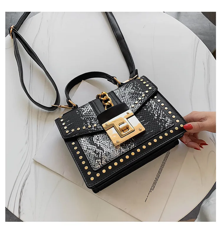 TOYOOSKY Luxury Handbag Designer Shoulder Bags For Women Serpentine Leather Flap Chain Ladies Messenger Bags Sac A Main
