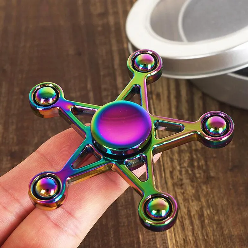 Пять углов звезда ручной Спиннер металлические коробки Анти снять стресс