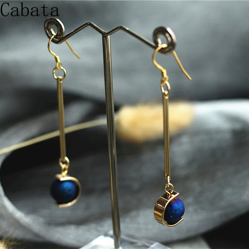 Кристалл кластер Длинные асимметричные Модные женские серьги клипсы из