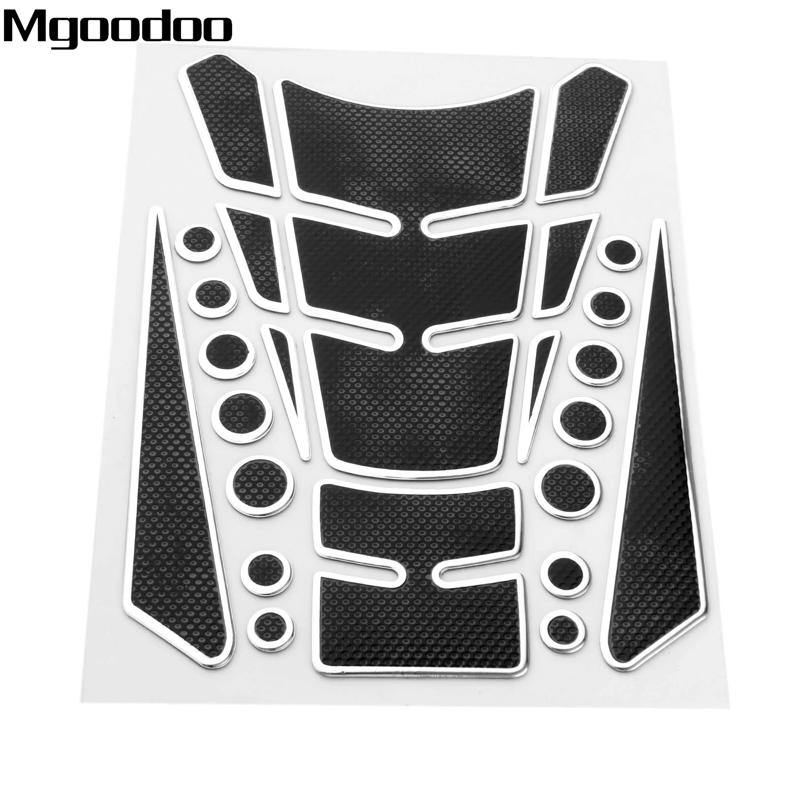 Серебристая 3D спортивная мотоциклетная накладка на топливный бак Наклейка