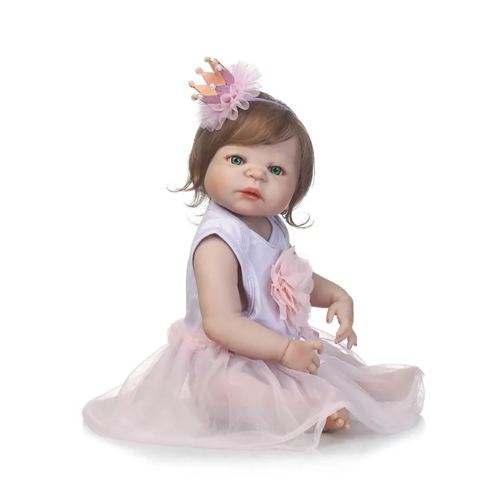 Full Body Silicone Vinyl Babies Reborn Dolls Realistic Alive 23 inch New Born Baby wear Stripe Rompers bebe Bonecas Rebron | Игрушки и
