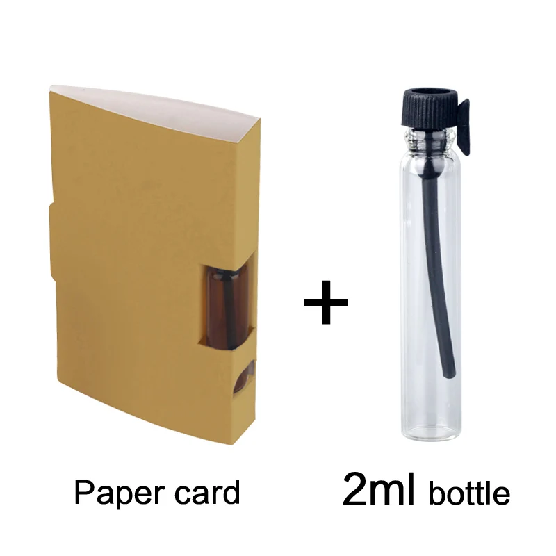Gold card 2ml black 100 шт./лот 1 мл 2 мл флакон для духов бумажная упаковка для карт многоразовая парфюмерная бутылка флакон-капельница коричневая ароматическая пробирка - Цвет: Gold card 2ml black