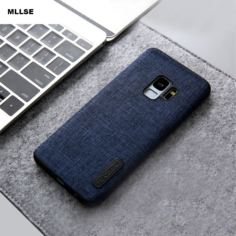 Чехол для Galaxy S9 Plus льняная ткань + Мягкий силиконовый ударопрочный чехол из ТПУ