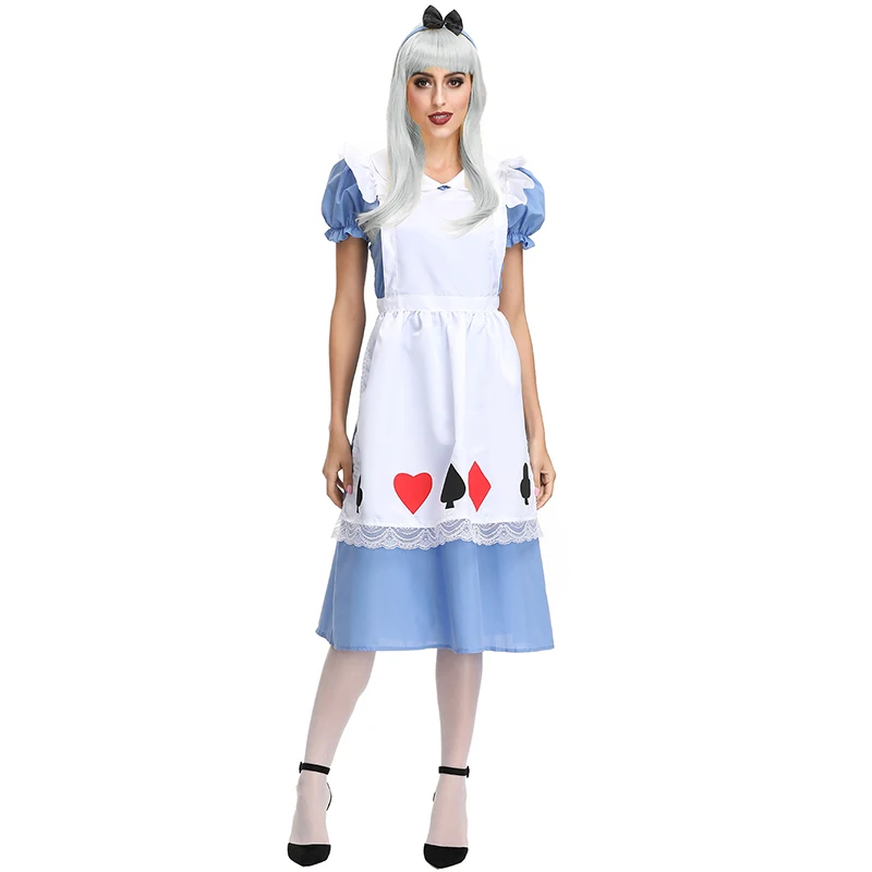 Снежной королевы платье костюм для девочек на Хэллоуин Алисы в стране чудес