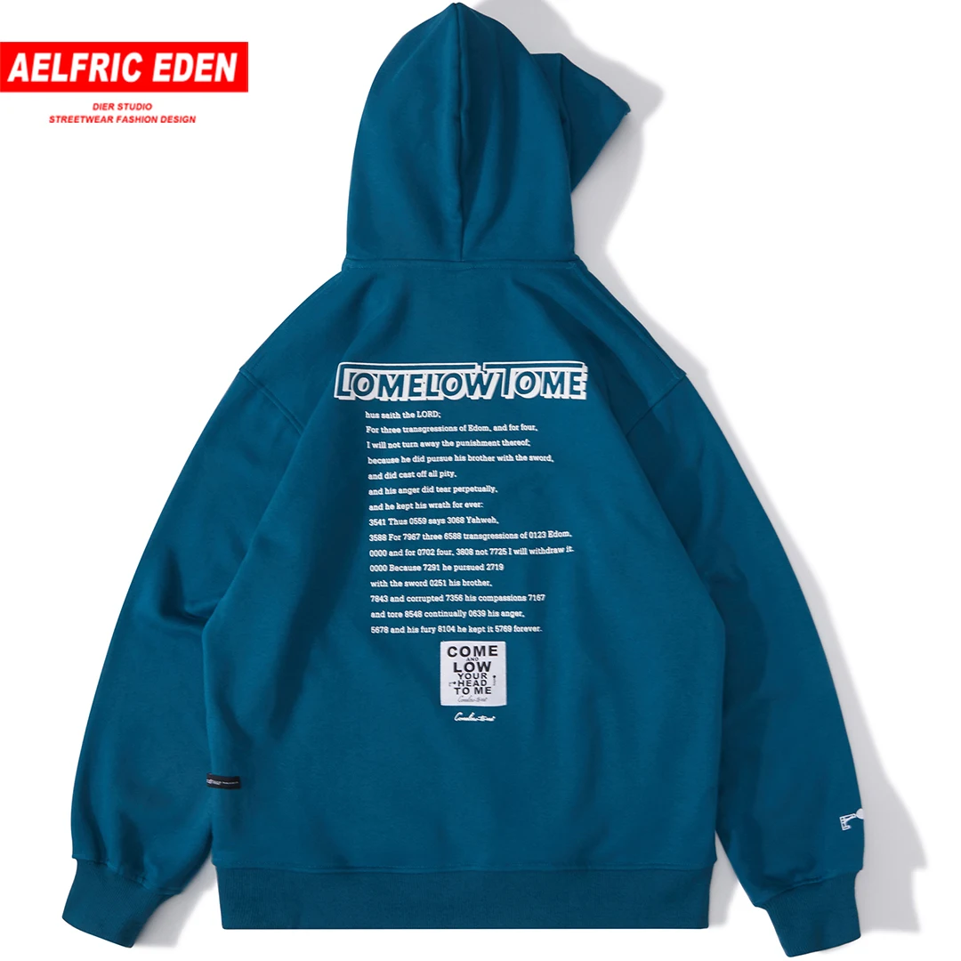 Толстовка Aelfric Eden с принтом букв мужская флисовая плотная в стиле хип-хоп уличная