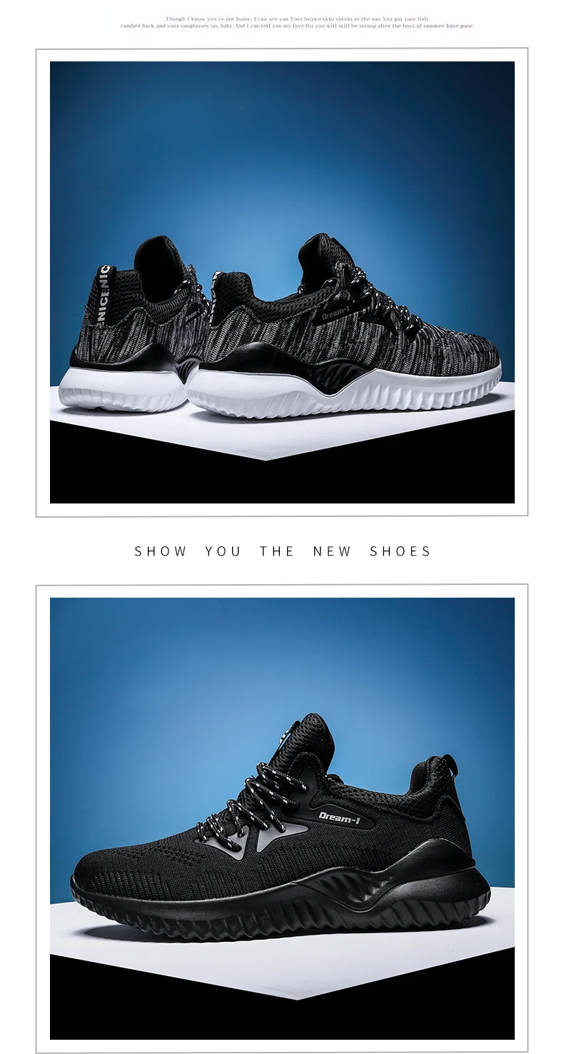 VESONAL/дышащие кроссовки Flyknit; мужская повседневная обувь для взрослых; сезон лето-осень; Мужская обувь для бега; прогулочная обувь; большие размеры 39-47