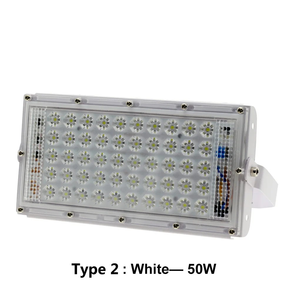 Teyp 2 White Светодиодный прожектор светильник AC220V 50 Вт светодиодный уличный светильник IP65 Водонепроницаемый ландшафтный светильник ing открытый стены отражатель Светодиодный точечный светильник для сада - Испускаемый цвет: Teyp 2 White