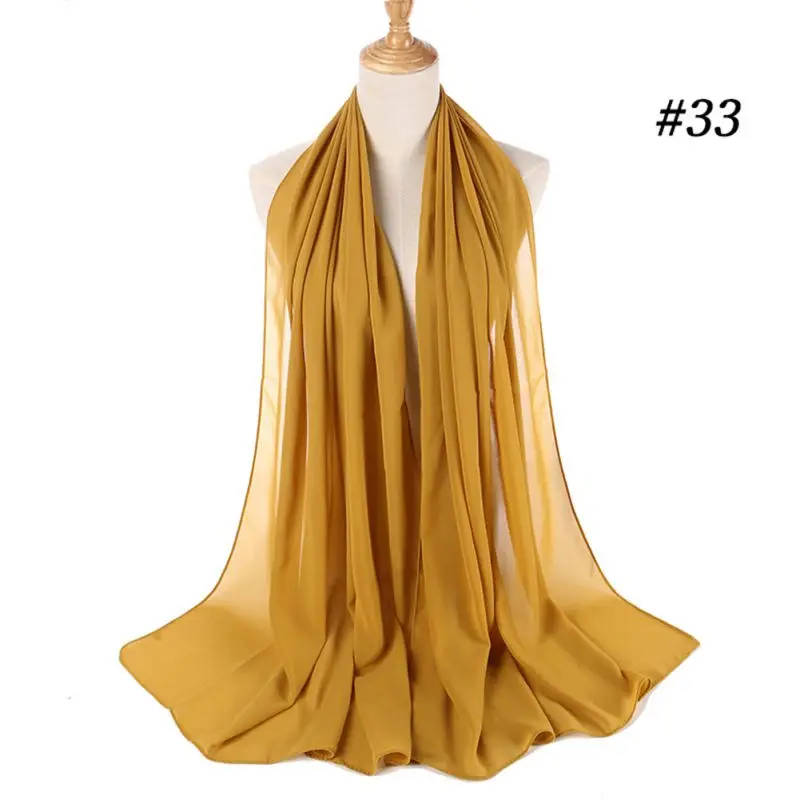 

New Arrival Muslim Headscarf 31 Colors Women Chiffon Hijabs Scarves Plain Hijab Solid Shawls Headband Maxi Shawl