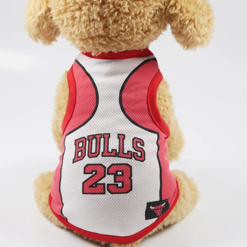 White 23 Hundeshirt жилет для собак, майка для баскетбола NBA, дешевая одежда для собак, майка, мягкая одежда для собак, щенков, чихуахуа, одежда, рубашка - Цвет: White 23