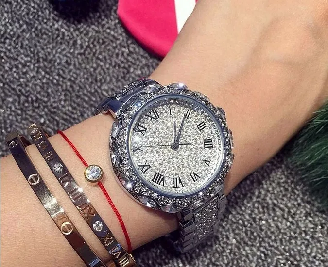 Горячая распродажа! Высококачественные женские часы роскошные стальные