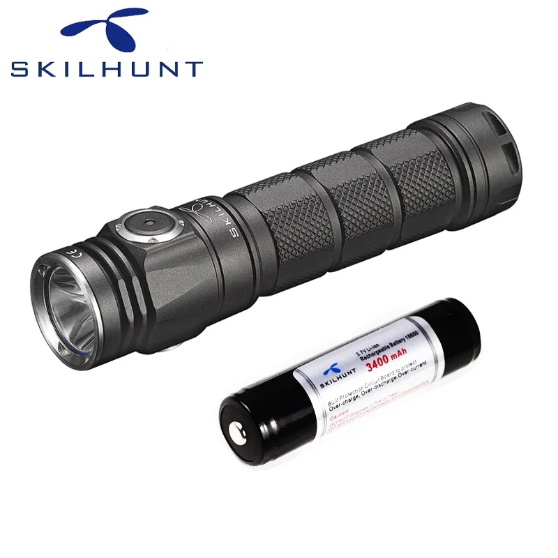 M200 wih 3400 Skilhunt M200 CREE XP-L светодиодный 1050 Люмен USB Магнитный заряжаемый фонарик с батареей - Испускаемый цвет: M200 wih 3400