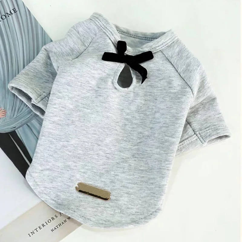 Light Gray Модная одежда для домашних собак, толстовка с капюшоном, весенне-летняя одежда для кошек собак для маленьких собак, чихуахуа, сфинкса, футболки для щенков, толстовка, футболка с изображением животных - Цвет: Light Gray