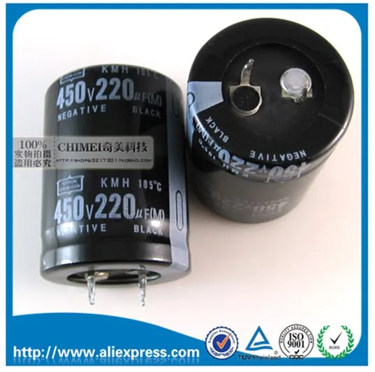 

10PCS 220UF 450VAluminum electrolytic capacitors 450V 220UF size 25*40mm Electrolytic capacitor 450 V / 220 UF Free Shipping