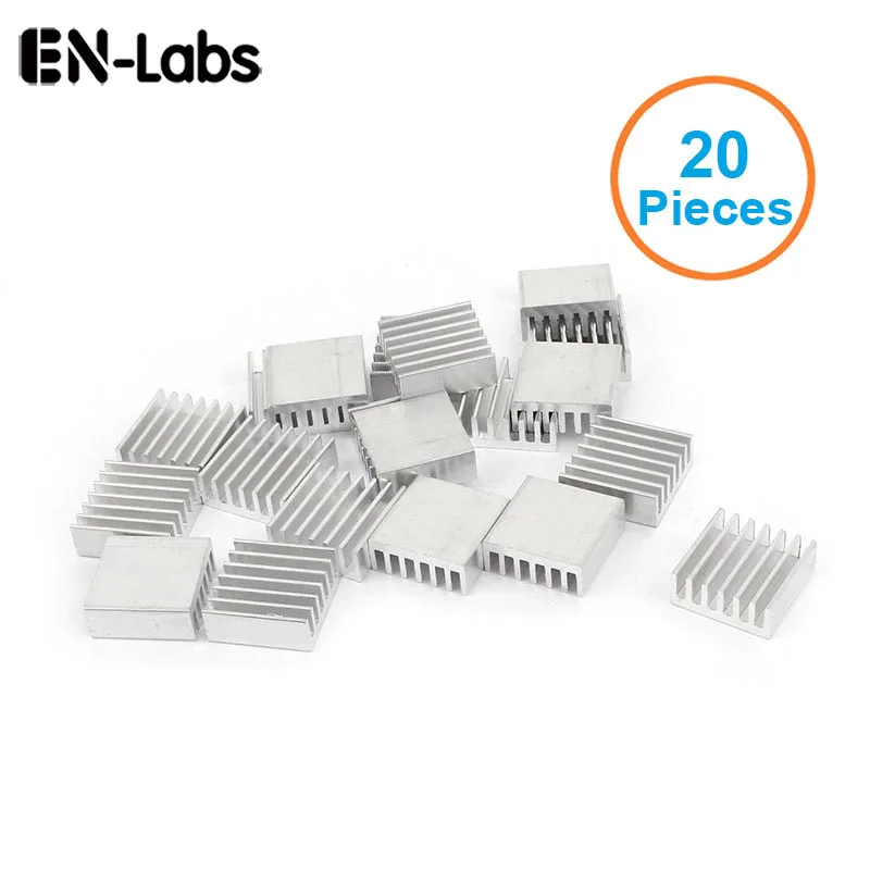 

En-Labs New 20pcs Silver 14x14x6mm Aluminum Heat Sink Radiator Heatsink for CPU,GPU, Electronic Chipset heat dissipation