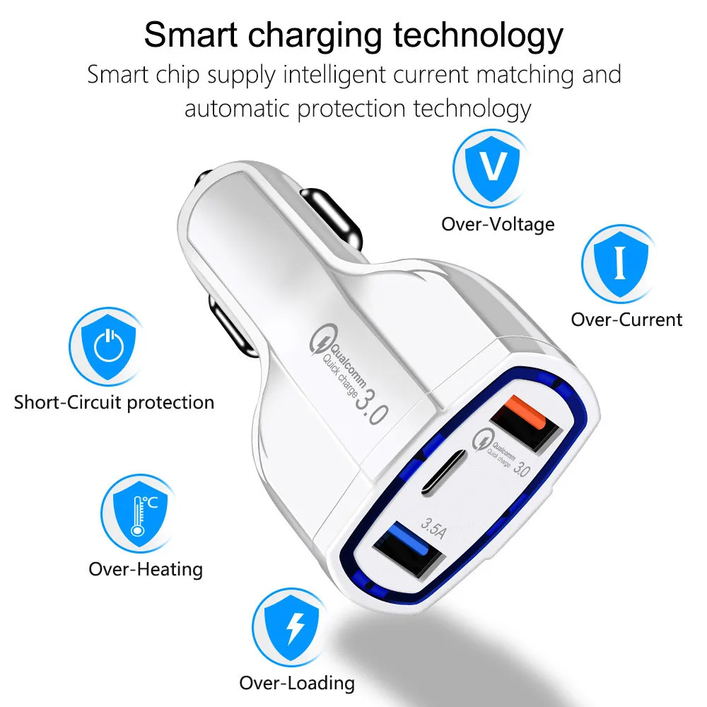 QC3.0 Dual USB быстрая зарядка мобильный телефон зарядное устройство 5 В 7A подходит для