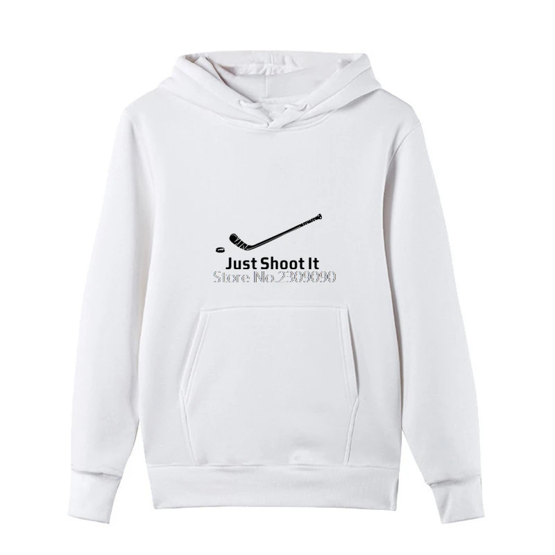 Новинка весна осень Just Shoot It хоккейный игрок толстовка мужская повседневная хлопок флис Забавный человек худи с хоккейной символикой хип-хоп пальто Топы