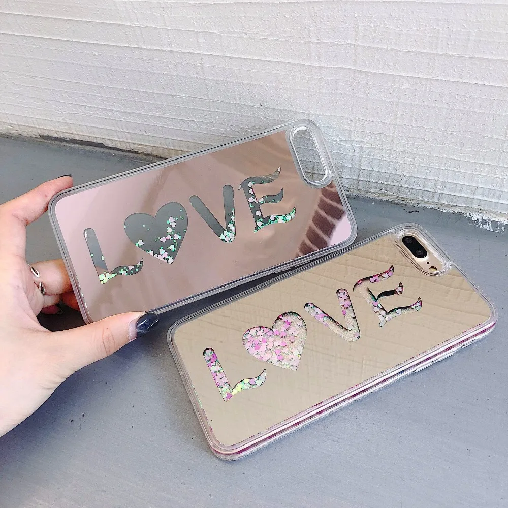 Original quality Plating English LOVE Case For iPhone X Fashion Love quicksand iphone 8 7 6 6s Plus | Мобильные телефоны и