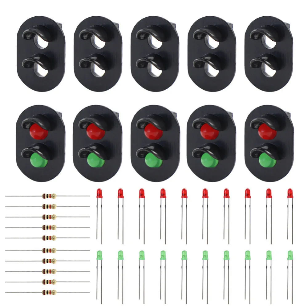 

JTD17 10 sets Target Faces With LEDs for Railway signal HO OO TT Scale 2 Aspects Block Signal Heads