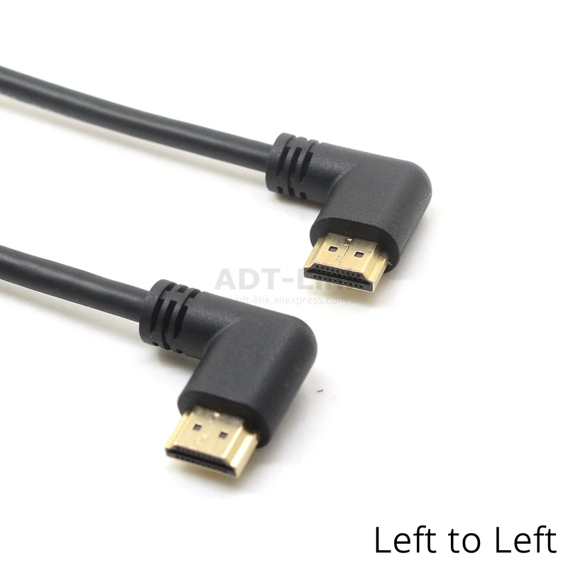 Левый и правый угловой HDMI 2 0 папа к левый локоть мужской удлинитель 15 см 50 1 м в Угловой кабель 4K * 2K @ 60