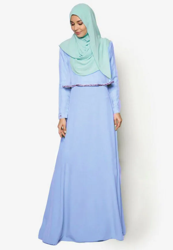 False Two-piece Muslim Maxi Dress Young Lady Not Sheer Chiffon Islamic Arabic Women Long Dresses Dubai Middle East Arab Abaya |