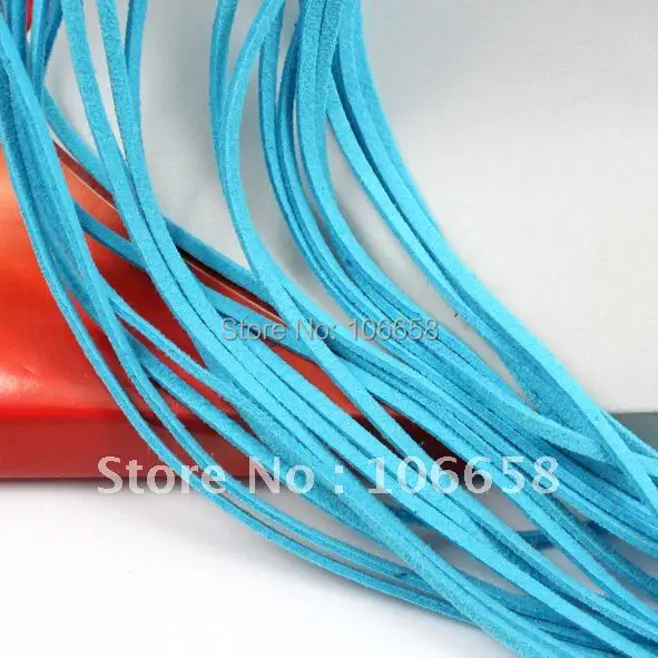 

100Y 2.7x1.5mm Faux flat Leather Cord For Jewelry And Necklace Blue