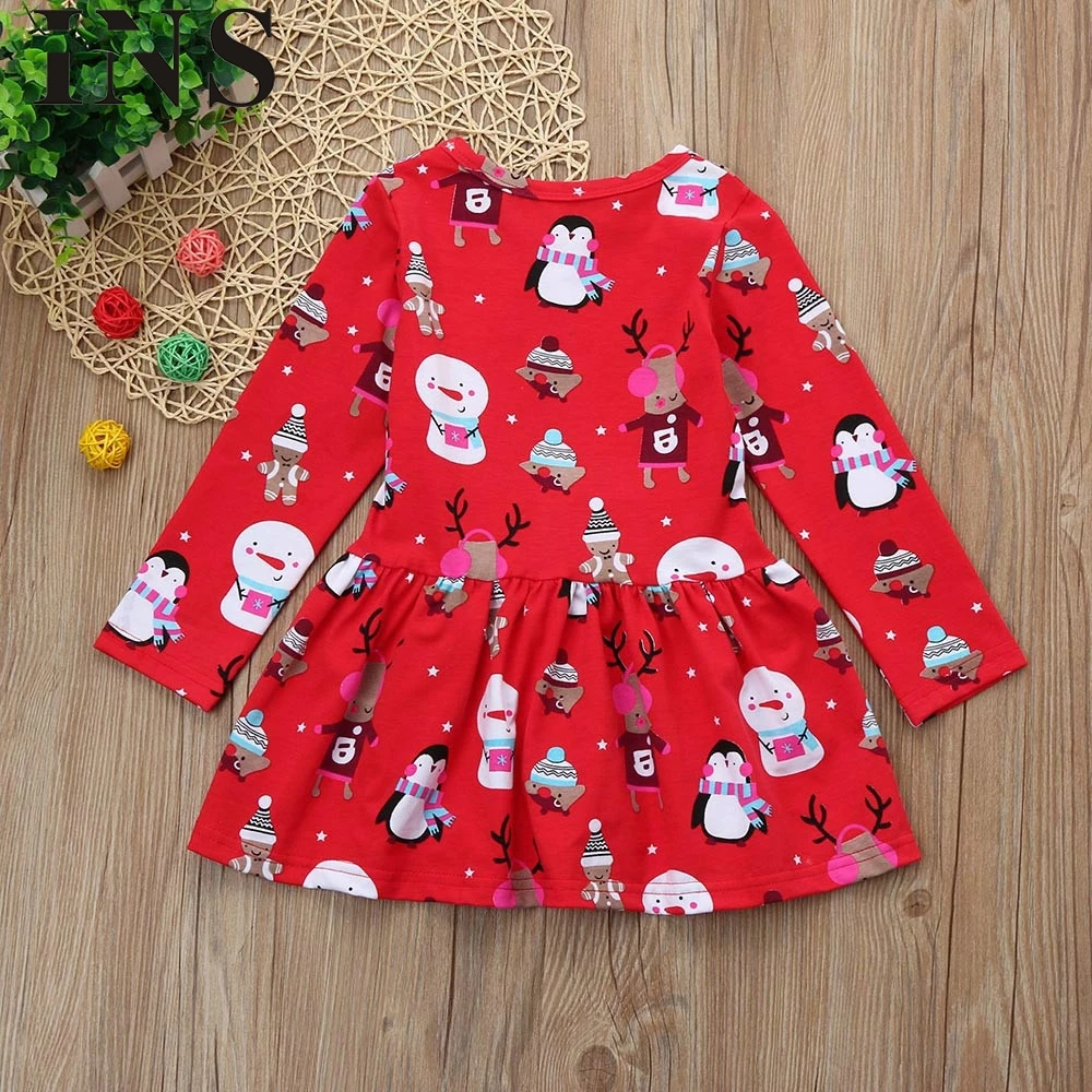 2018 new fashionToddler Kid Baby Girl Christmas Clothes Long Sleeve Pageant Party Princess Dress for children L1025 | Детская одежда и