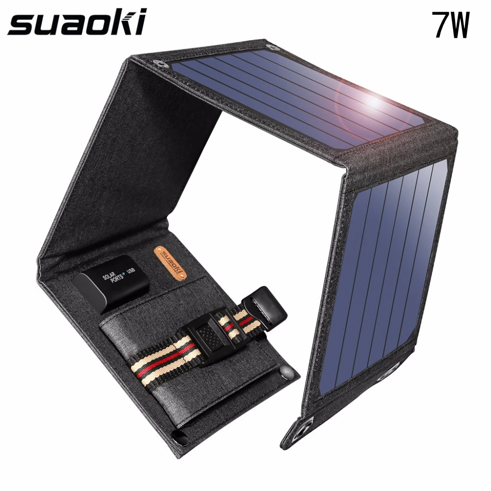 Suaoki 7W Солнечное зарядное устройство 5V USB выход портативный складной внешний