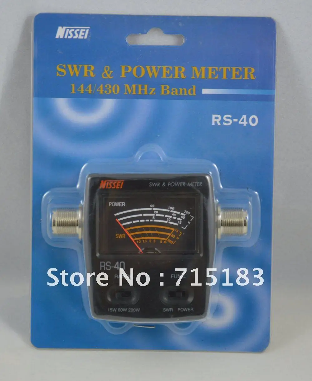 NISSEI SWR Meter RS-40 144/430MHz Band  Measurable Range 200w RS40 Power SWR Meter,replacing redot 1050A