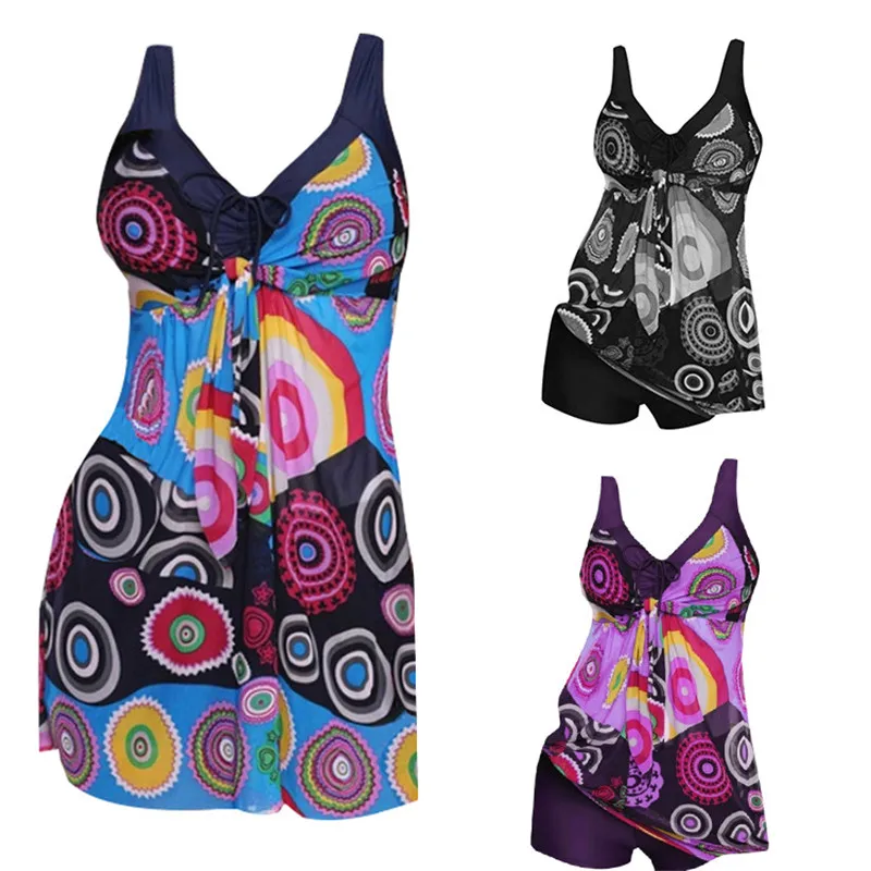 Новый купальник женский танкини плюс размер из двух частей пуш-ап бикини набор