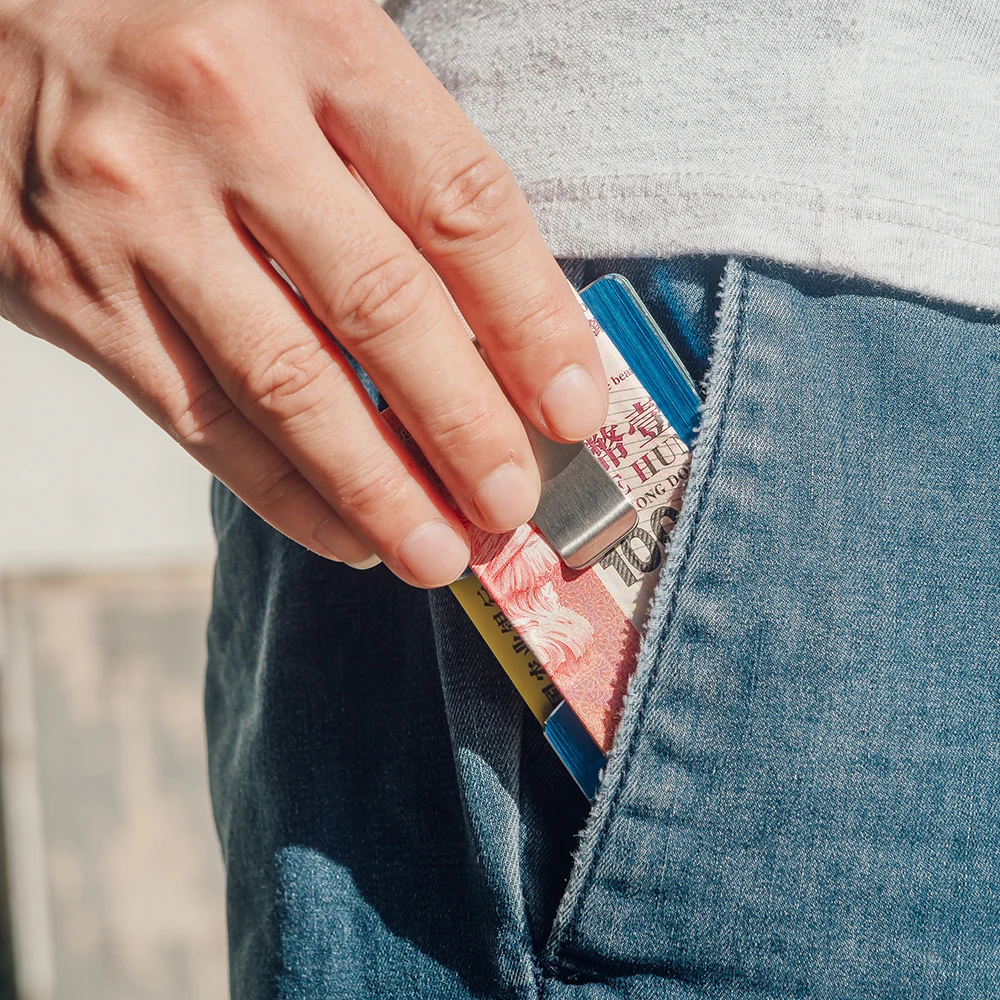 NewBring кредитный держатель для карт металлический с RFID блокировкой Противоугонный