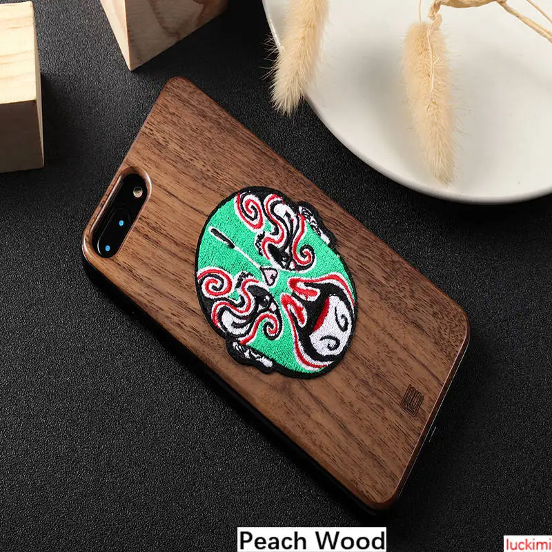 Для iphone 6 7 8 S плюс X Xs Xr Max Пекинская опера зеленый уход за кожей лица персик вишня