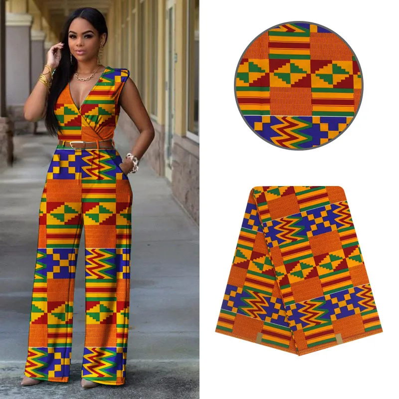 Африканский принт Kente Ткань KENTE Kitenge Гана 6 ярдов Y-736 | Дом и сад