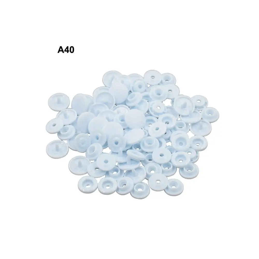 light blue-A40-matt Пластиковые защелкивающиеся крепежи T5 12 мм 200/1000 Наборы KAM пришить пластиковая защелка Кнопка Размер 20 круглый для Пошив швейной ткани детский нагрудник - Цвет: light blue-A40-matt
