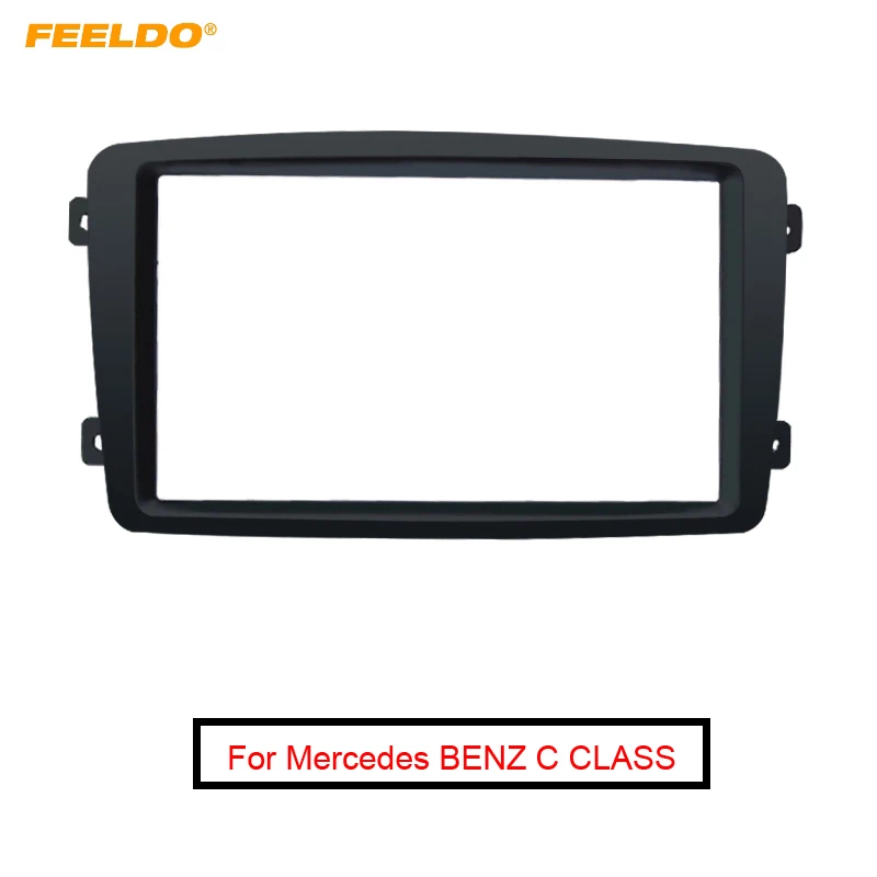 

FEELDO Car Double Din DVD Stereo Radio Fascia Frame for Mercedes BENZ C CLASS W203 2002-2004 Audio Dash Frame Panel Kit