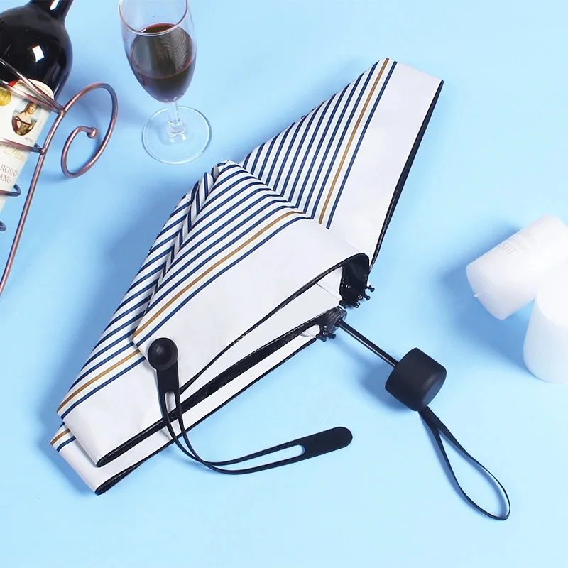 Simanfei 2019 New Arrival Ultra-light Umbrella For Adults Anti-UV Five-folding Parasol Pocket Navy Style Windproof Umbrellas | Дом и сад