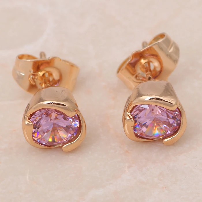 

Appealing Crystal fashion jewelry for women Supper supplier gold tone fashion jewelry Rose crystal Stud Earrings JE829A