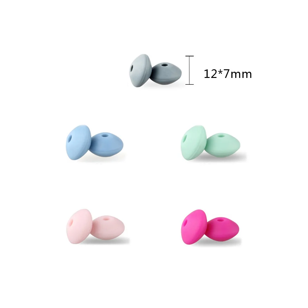 20 шт. детские игрушки для прорезывания зубов силиконовые бусины чечевица 12 мм Bpa