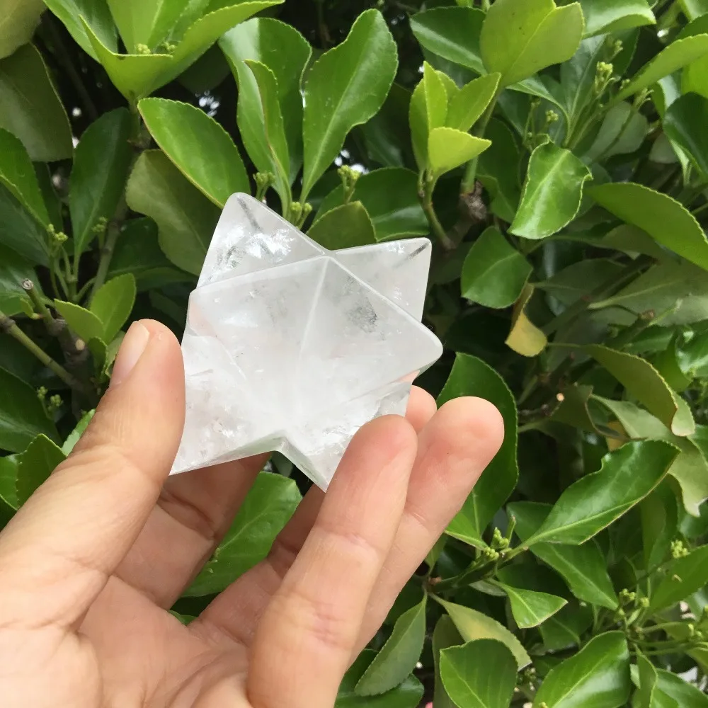 1 pc hot natural clear crystal Merkabah Pendulum Crystal Stones Merkaba Stars Pendant Jewelry Necklace Healing Energy Minera | Дом и сад