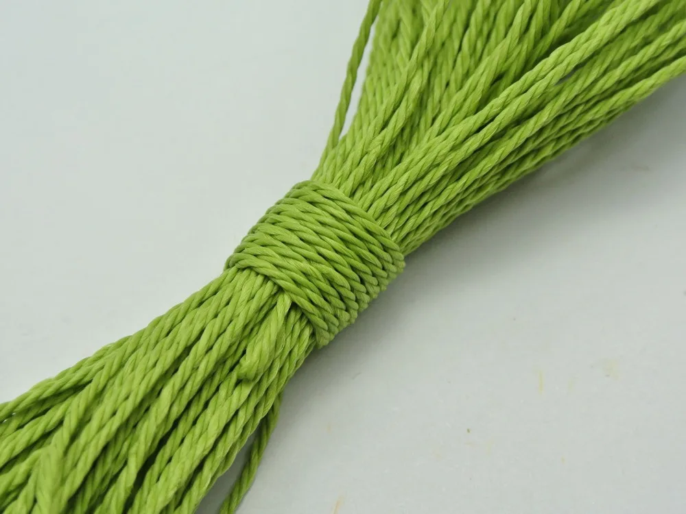 

50 Meters Light Green Waxed Polyester Twisted Cord String Thread Line 1mm