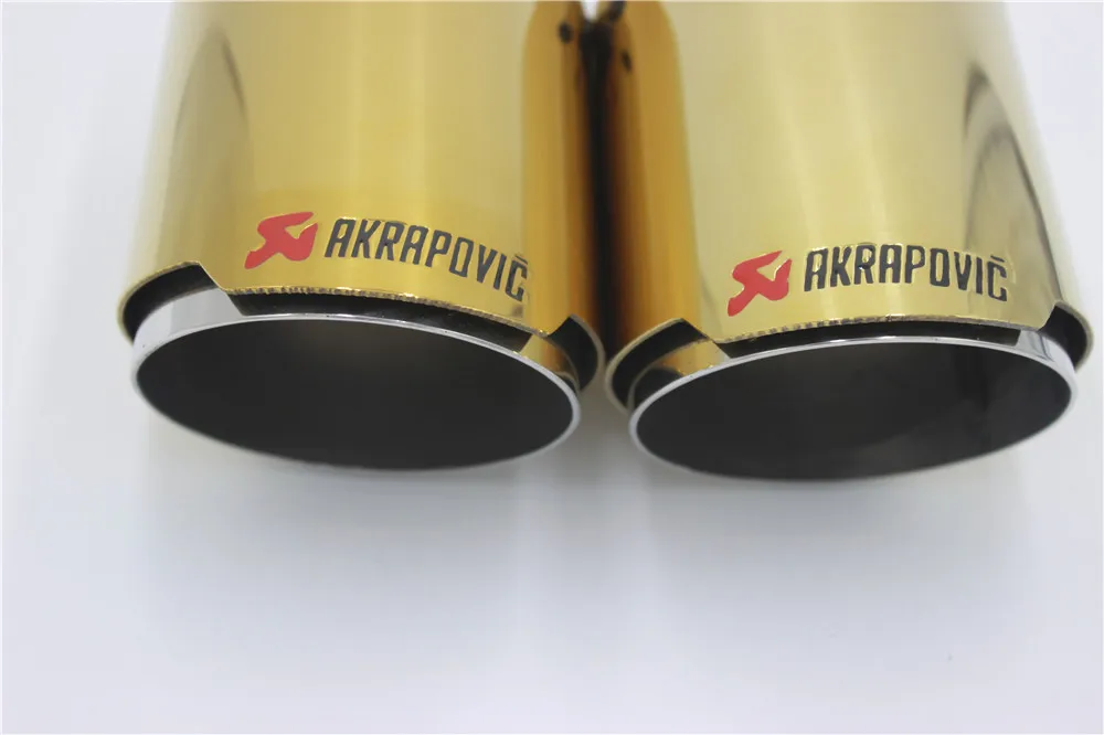 1 шт. Inlet60mm-Outlet90mm три цвета золотой/черный/серебристый/синий AKRAPOVIC универсальный глушитель выхлопной трубы