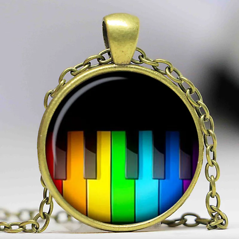 Ожерелье с радужным пианино-ключами подвеска чокер ожерелье для женщин и мужчин