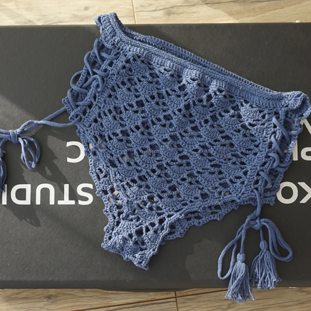 Вязаное бикини 2017 женский купальник вязаный пляжная одежда maillot de bain на