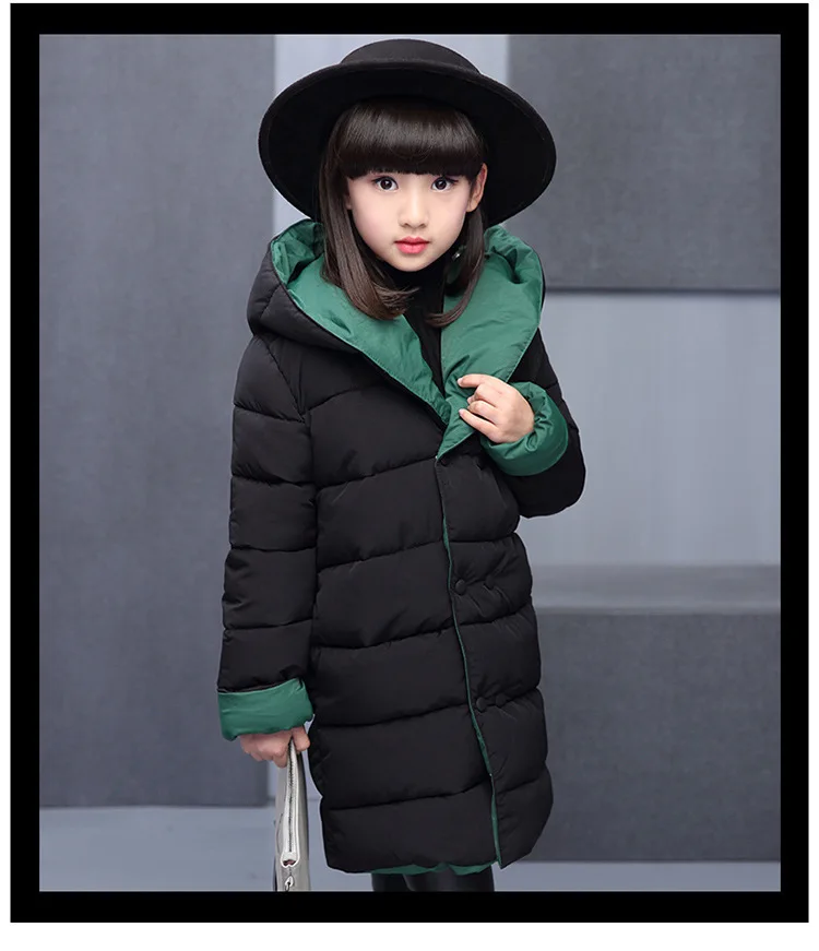 

Autumn Winter Thin Jacket Girl Coat Children Hooded Outerwear Windbreaker Girls Parka Kids Clothes Casual Long Jackets For Girls