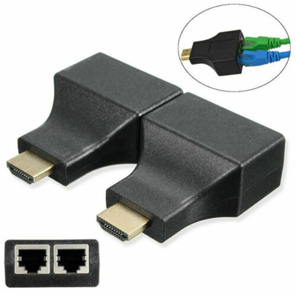 4K HDMI совместимый удлинитель для двухпортового сетевого кабеля RJ45 от Cat 5e/6 1080p