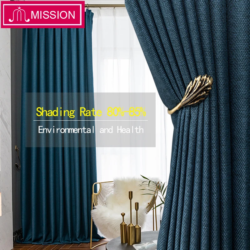 MISSION Faux Linen 80%-85% затемненные плотные теплоизолированные затемненные шторы Жалюзи для спальни гостиной шторы на заказ