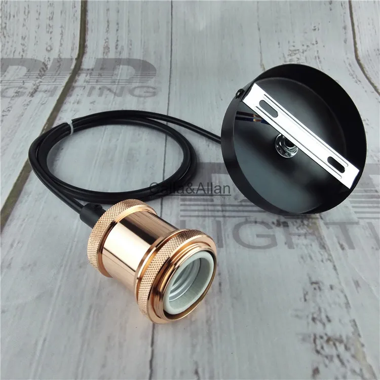 Бесплатная доставка розовое золото DIY подвесной светильник с проволокой E27